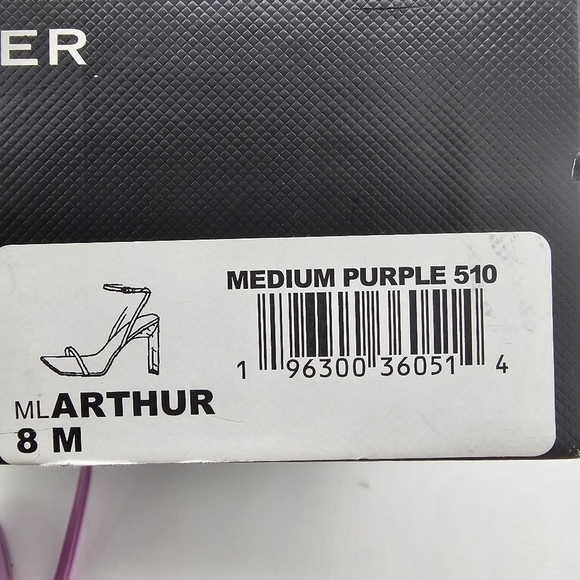Marc Fisher Arthur Heeled Sandals Square Toe Ankle Strap Medium Purple Size 8 - Picture 3 of 14